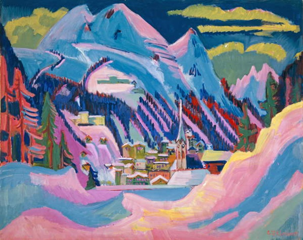 Detail of Davos in Winter, 1923 by Ernst Ludwig Kirchner