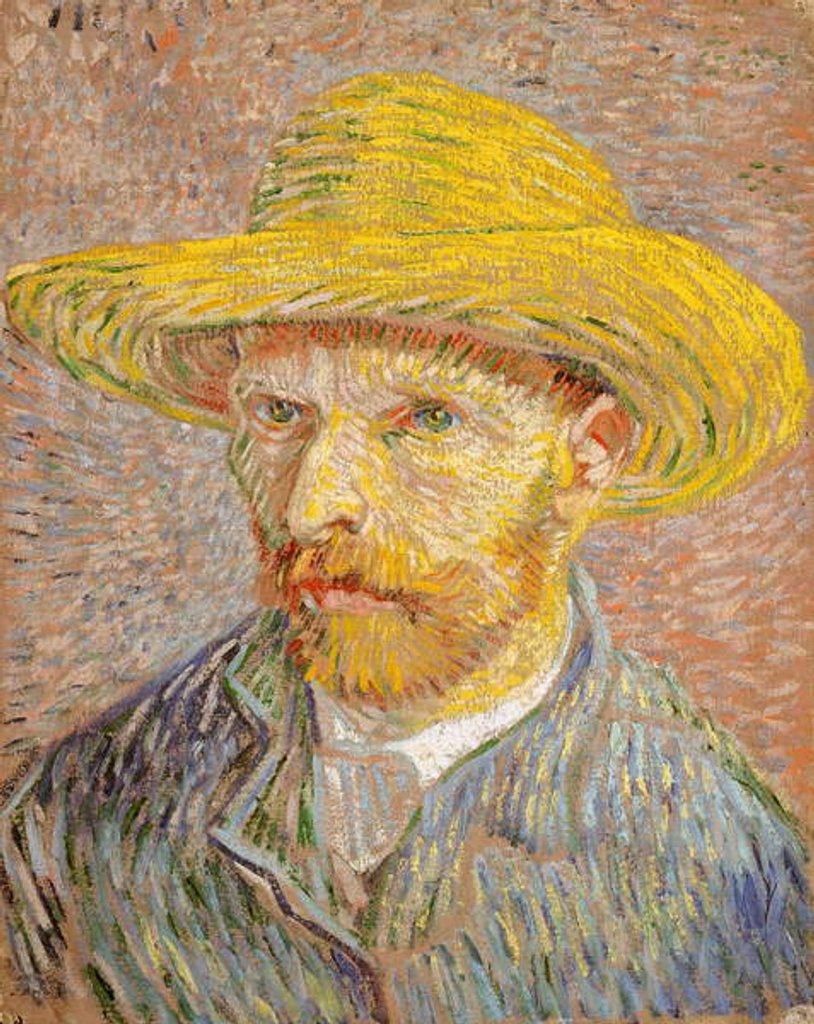 Detail of Self-Portrait with a Straw Hat, 1887 by Vincent van Gogh