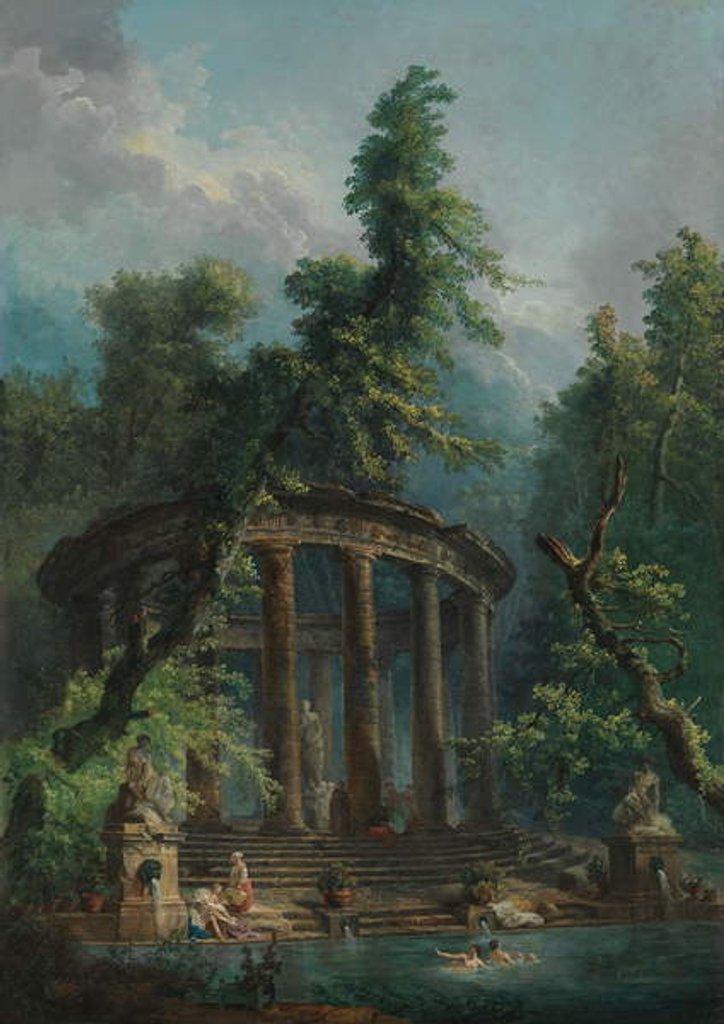 Detail of The Bathing Pool, c.1780 by Hubert Robert