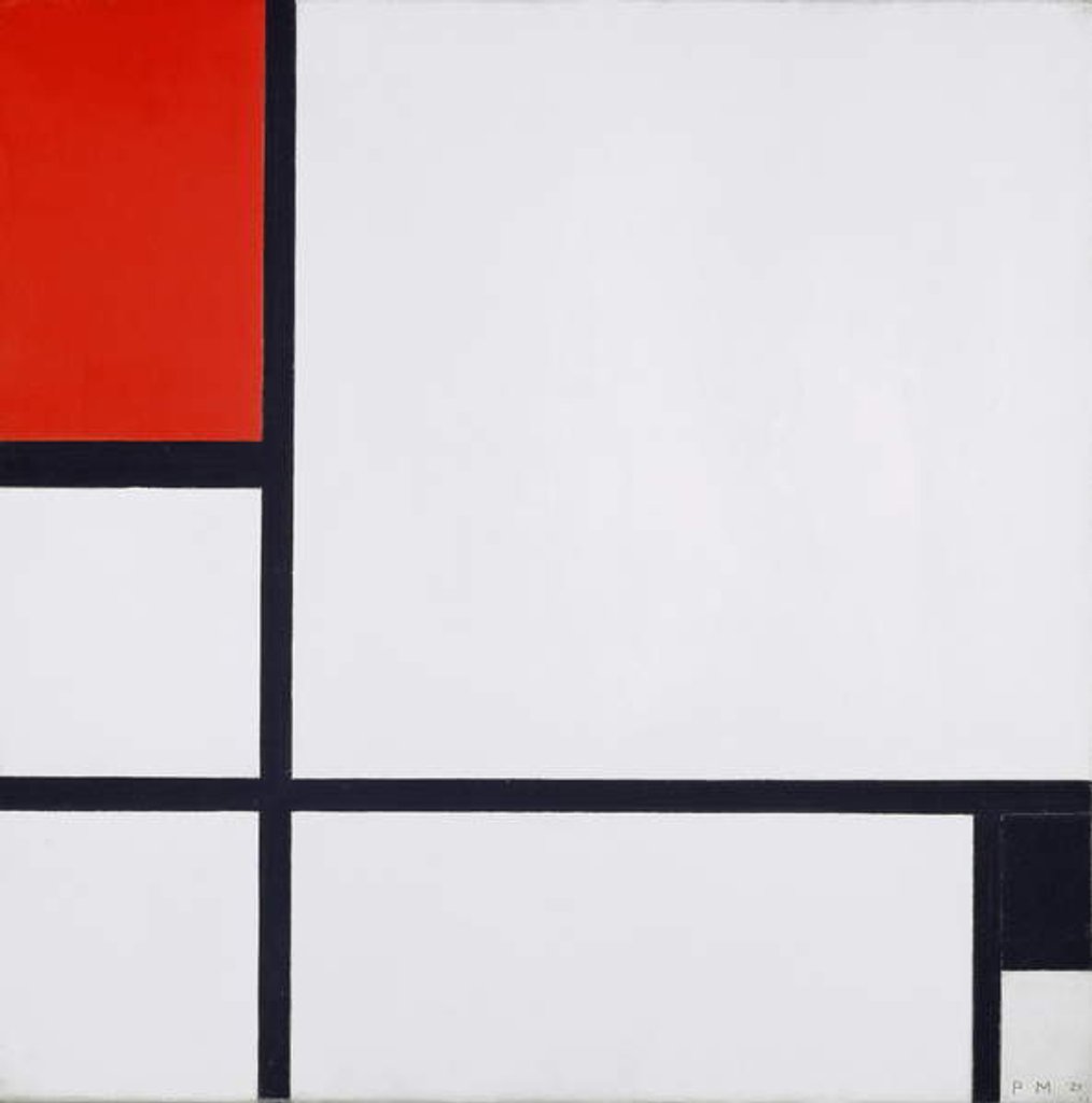 Detail of Composition No. I, with Red and Black, 1929 by Piet Mondrian