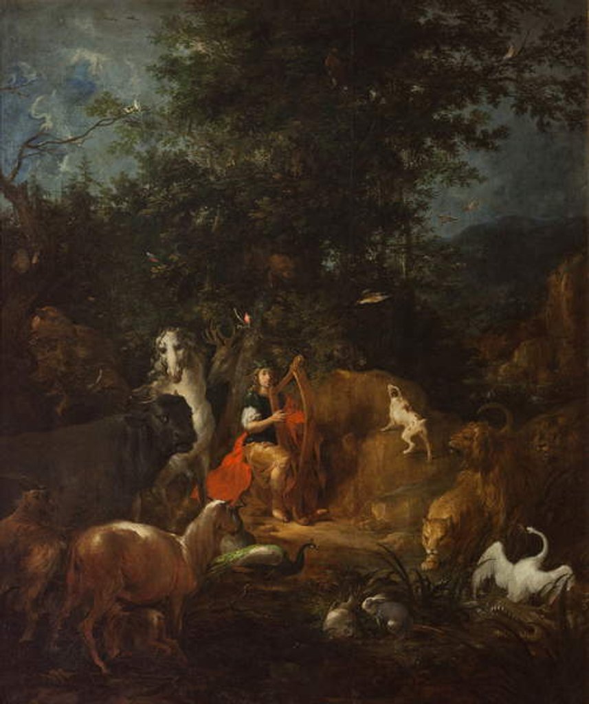 Detail of Orpheus with Animals in a Landscape, before 1720 by Wenzel Lorenz Reiner