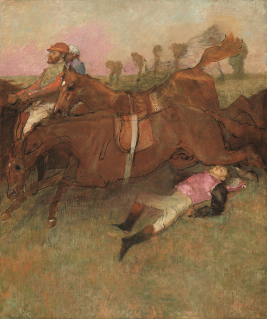 Detail of Scene from the Steeplechase: The Fallen Jockey by Edgar Degas