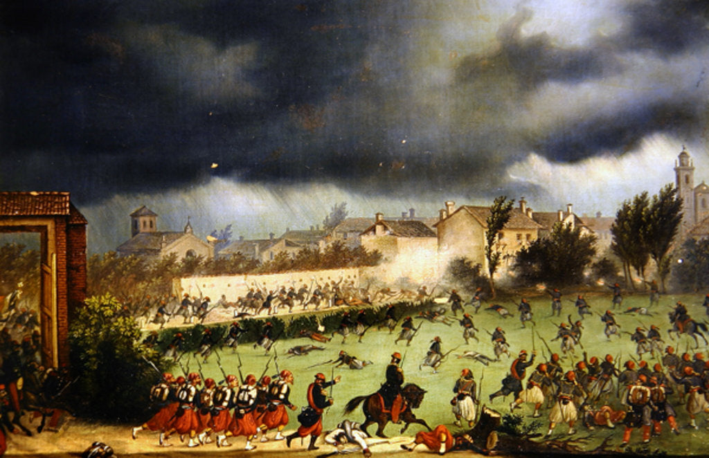 Detail of Scene from the Battle of Solferino by Antonio Spandri