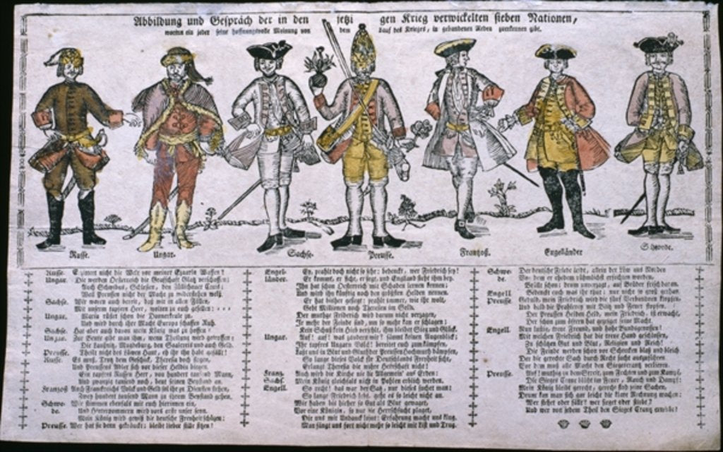 Detail of Copy and Discussion of the Nations Currently at War, c.1760 by German School