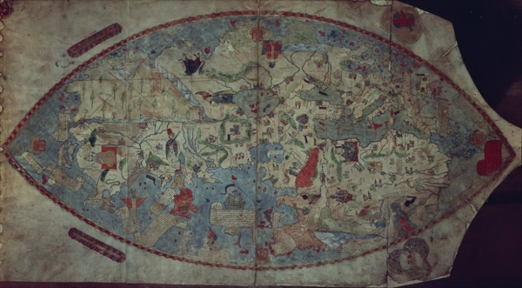 Detail of Genoese world map, designed by Toscanelli by Italian School