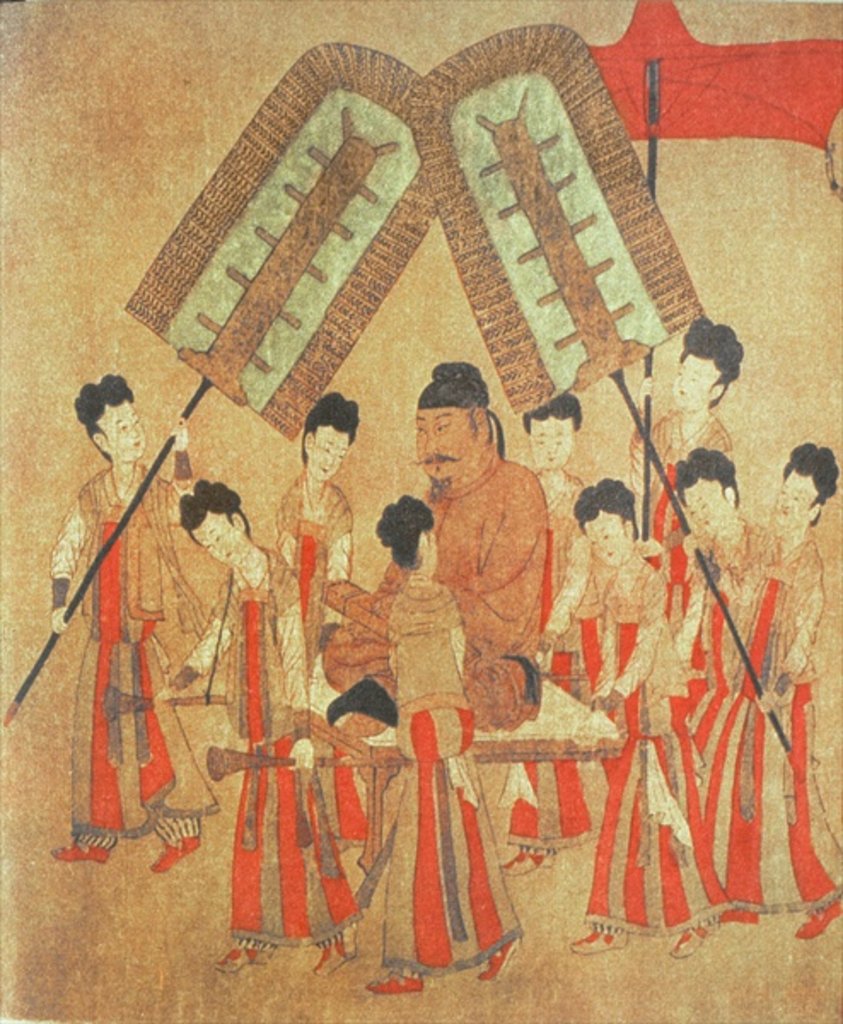 Detail of Yongle Emperor, facsimile of original Chinese scroll by School Chinese