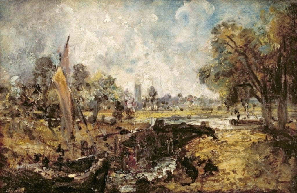 Detail of Dedham Lock by John Constable