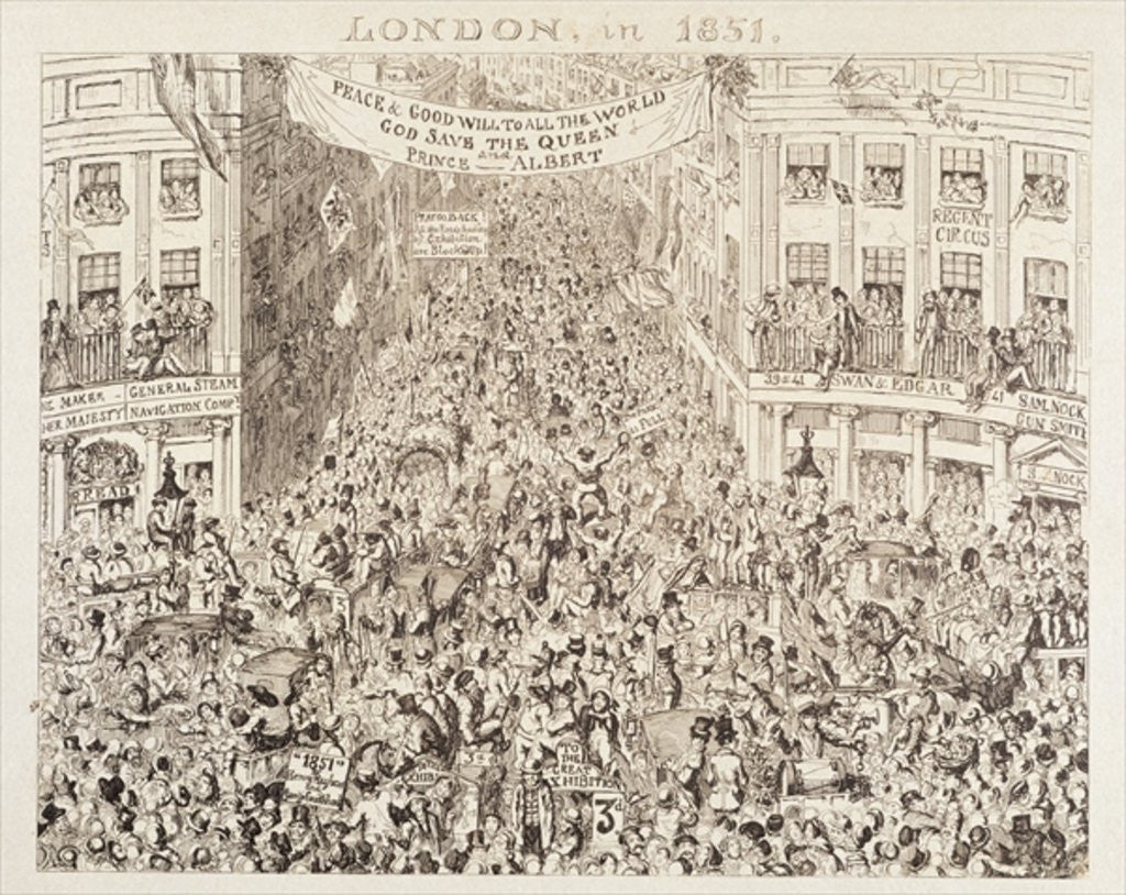 Detail of Mayhew's Great Exhibition of 1851: London in 1851 by George Cruikshank