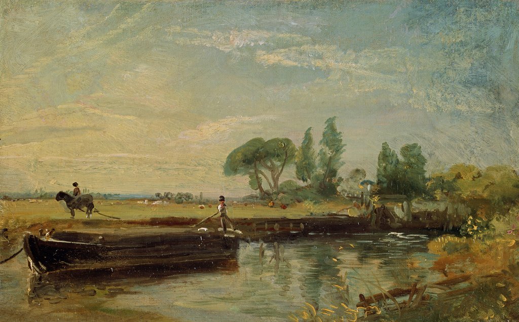 Detail of A Barge below Flatford Lock by John Constable