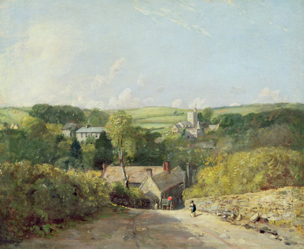 Detail of A View of Osmington Village with the Church and Vicarage by John Constable