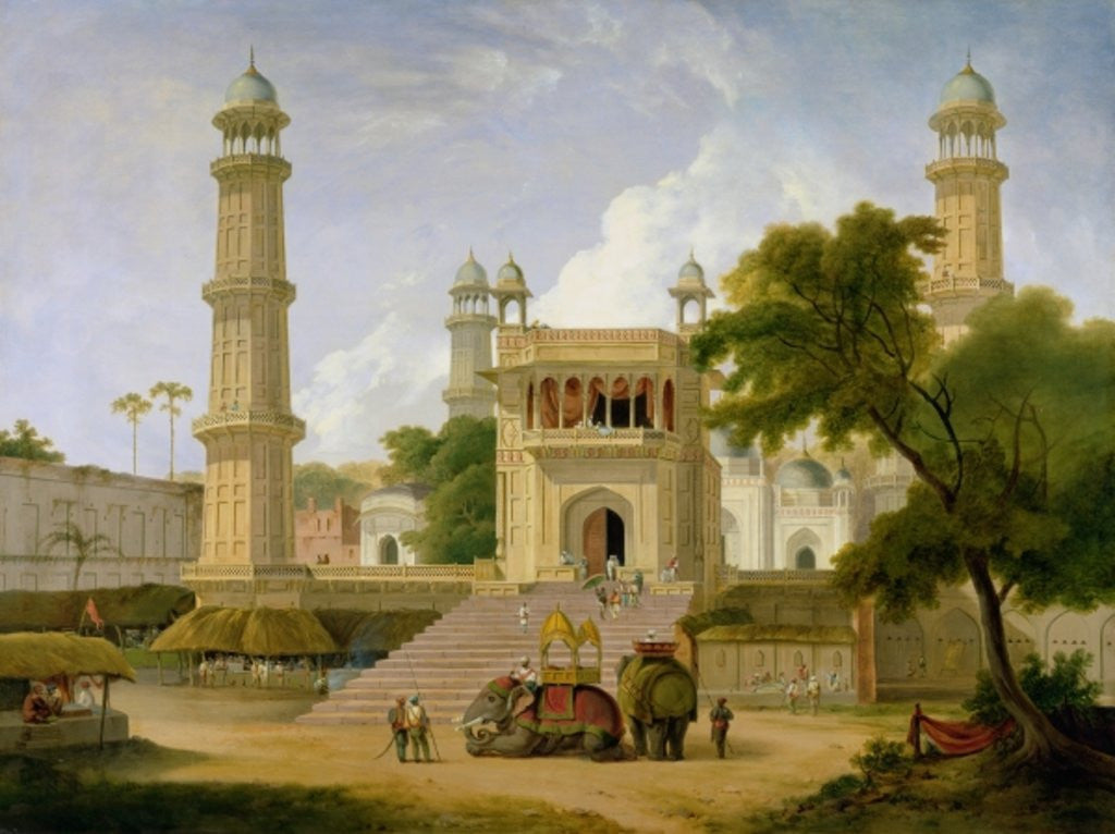 Detail of Indian Temple, said to be the Mosque of Abo-ul-Nabi, Muttra by Thomas Daniell