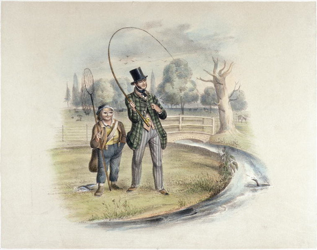 Detail of Perch fishing, Teddington by Henry Heath